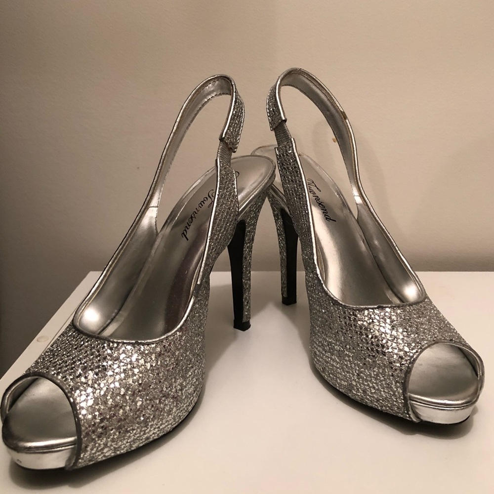 Shimmery, silver heels